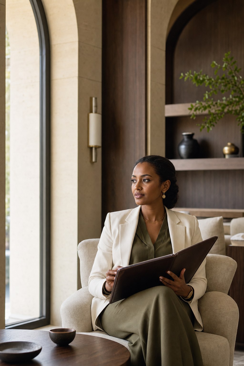 Travel ambassador reviewing a client itinerary