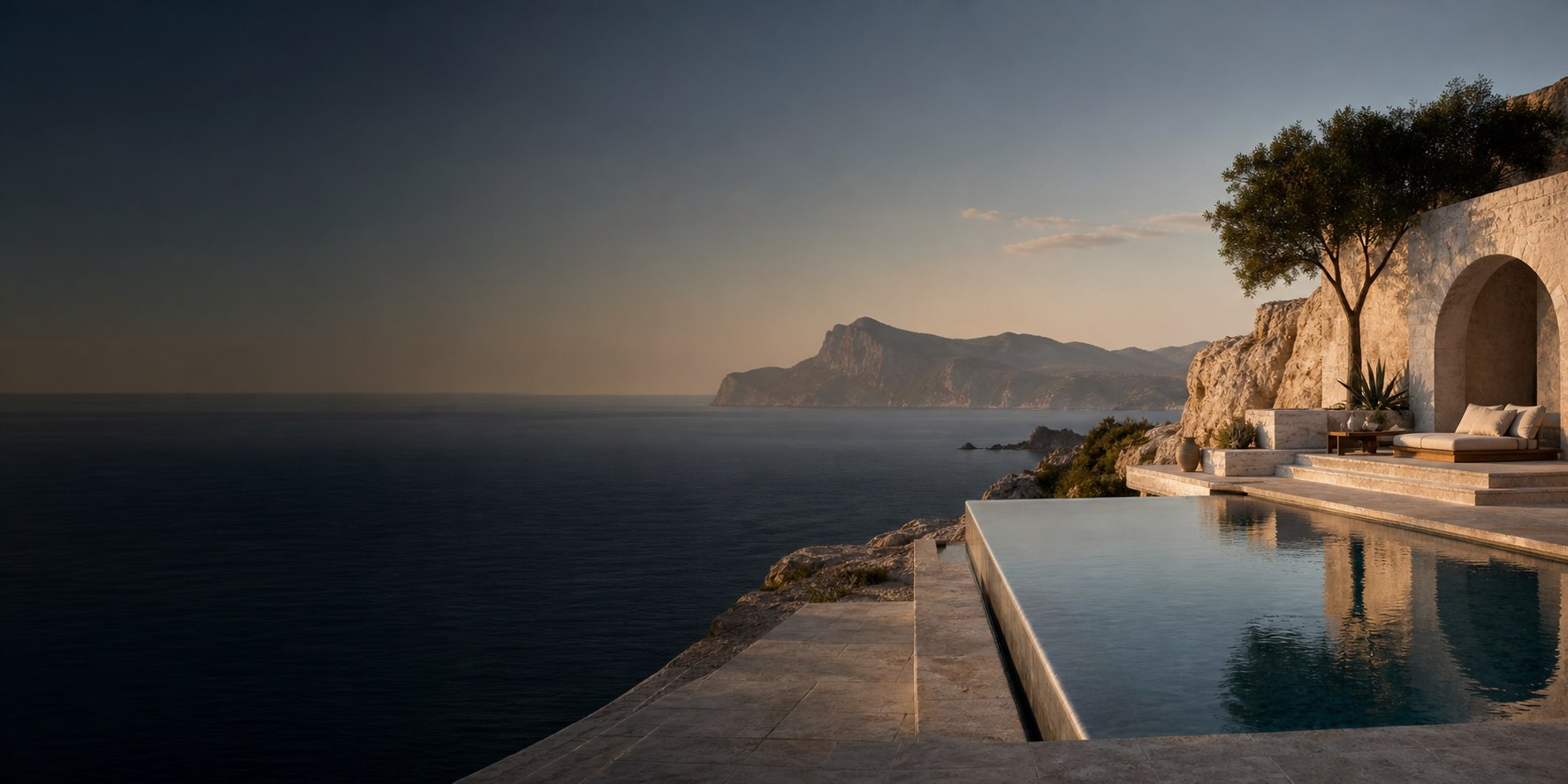 Serene coastal retreat overlooking the sea