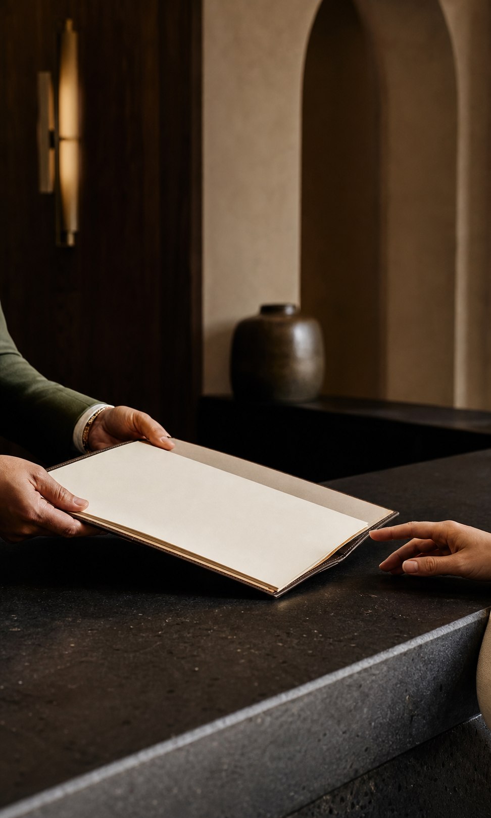 Travel advisor presenting a considered itinerary